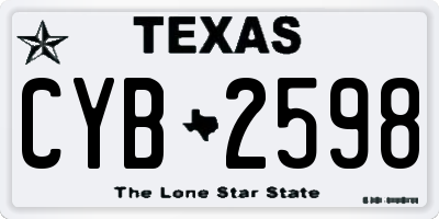 TX license plate CYB2598