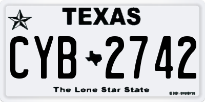 TX license plate CYB2742
