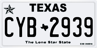 TX license plate CYB2939