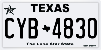 TX license plate CYB4830
