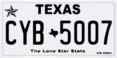 TX license plate CYB5007