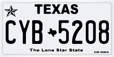 TX license plate CYB5208