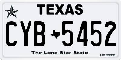TX license plate CYB5452