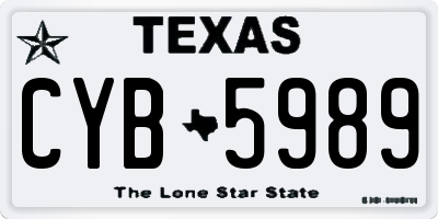 TX license plate CYB5989