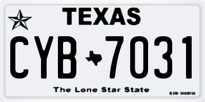 TX license plate CYB7031
