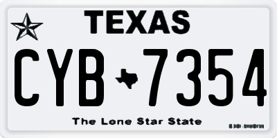 TX license plate CYB7354
