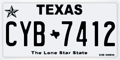 TX license plate CYB7412