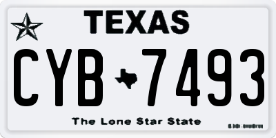 TX license plate CYB7493