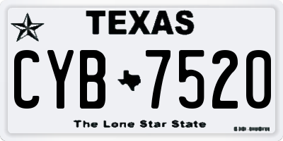 TX license plate CYB7520