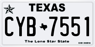 TX license plate CYB7551