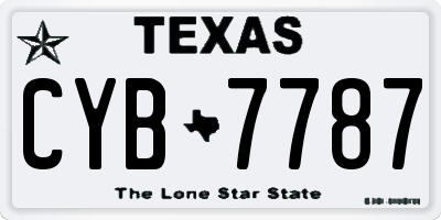TX license plate CYB7787
