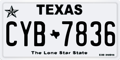 TX license plate CYB7836