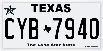 TX license plate CYB7940