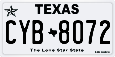 TX license plate CYB8072