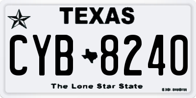 TX license plate CYB8240