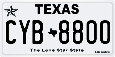 TX license plate CYB8800