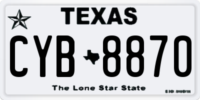TX license plate CYB8870