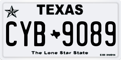 TX license plate CYB9089
