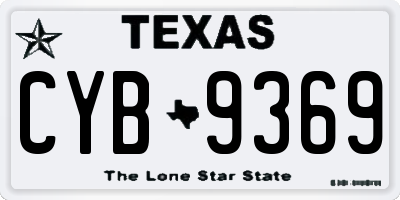 TX license plate CYB9369