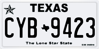 TX license plate CYB9423