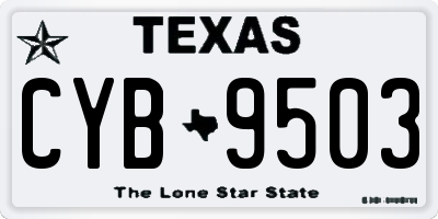 TX license plate CYB9503