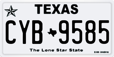 TX license plate CYB9585