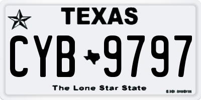 TX license plate CYB9797