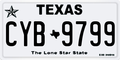TX license plate CYB9799