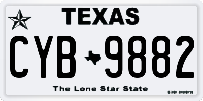 TX license plate CYB9882