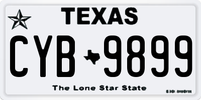 TX license plate CYB9899