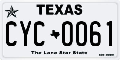 TX license plate CYC0061