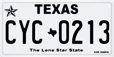 TX license plate CYC0213