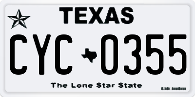 TX license plate CYC0355