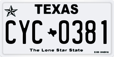 TX license plate CYC0381