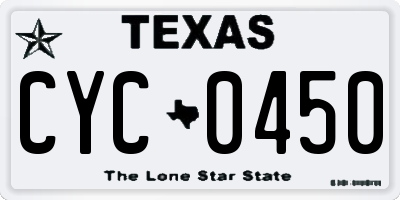 TX license plate CYC0450