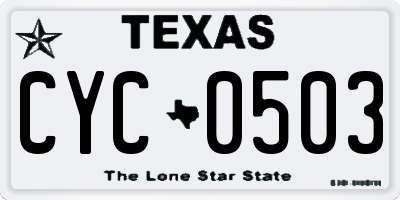 TX license plate CYC0503