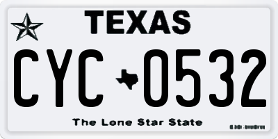 TX license plate CYC0532