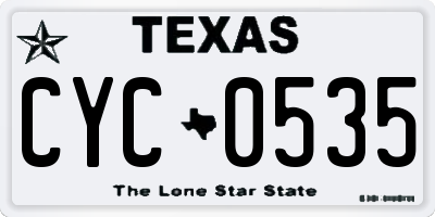 TX license plate CYC0535