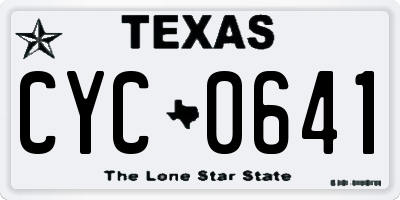 TX license plate CYC0641
