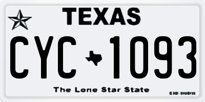 TX license plate CYC1093