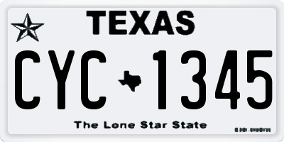 TX license plate CYC1345