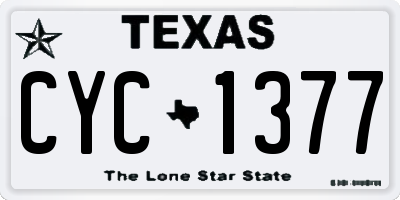 TX license plate CYC1377