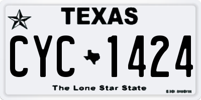 TX license plate CYC1424