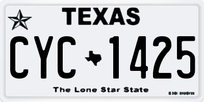 TX license plate CYC1425