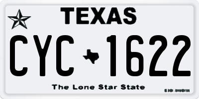 TX license plate CYC1622