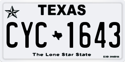 TX license plate CYC1643