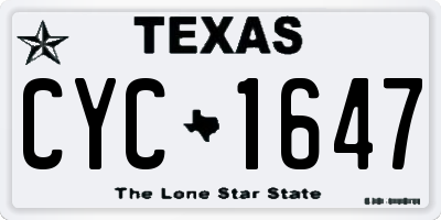 TX license plate CYC1647