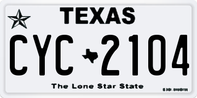 TX license plate CYC2104