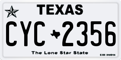 TX license plate CYC2356