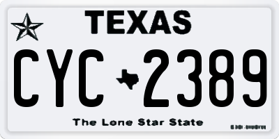 TX license plate CYC2389